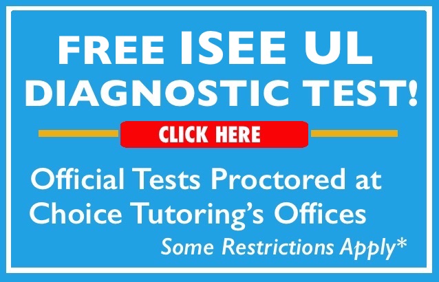 Free ISEE Upper Level diagnostic test promotion