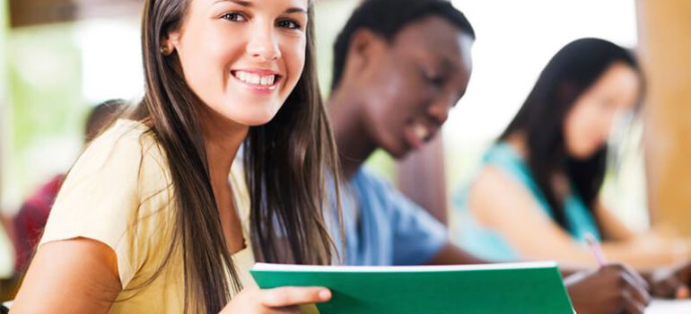 Student developing organizational and study skills