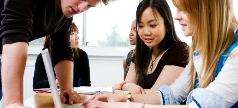 Tutor working one-on-one with a student